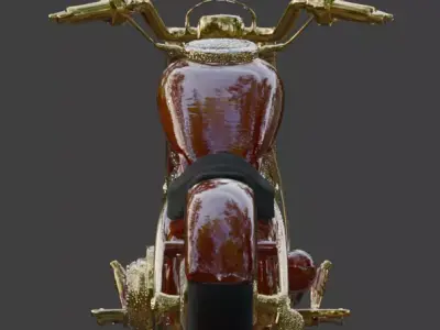 Aztec Sun God Jeweled motorcycle Low-poly 3D model