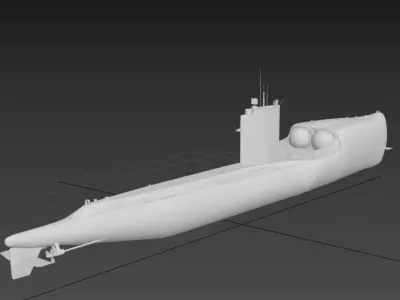 USS Growler SSG-577 submarine 3D model
