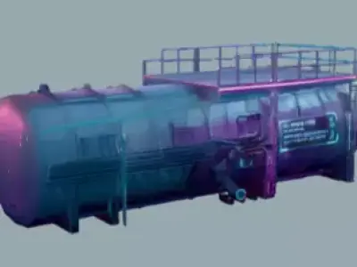 Futuristic Cryogenic Industrial Tank Low-poly 3D model