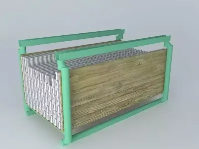 green bin with mehesbalken Free 3D model