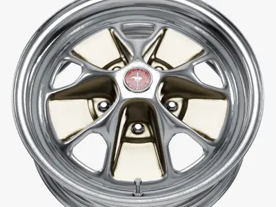 Wheel Styled Steel 1965 Style Low-poly 3D model