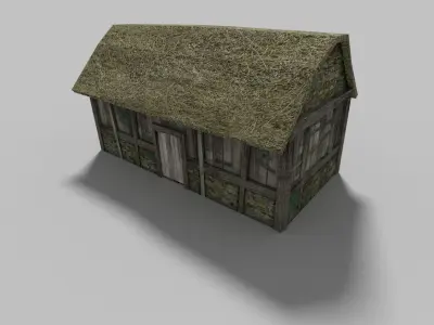 low poly village house 1 Low-poly 3D model