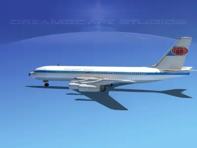 Boeing 707 Trans Global Airlines 3D model