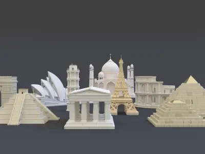 Monument building pack 3D model
