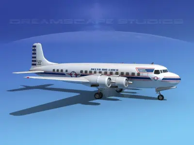 Douglas DC-6 Delta Airlines 1 3D model