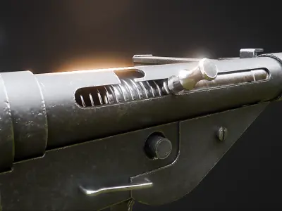 Sten Mk II - British WW2 Submachine Gun Low-poly 3D model