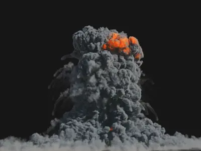 Houdini Explosion Asset Sand Advection Explosion lifetime lisc Low-poly 3D model