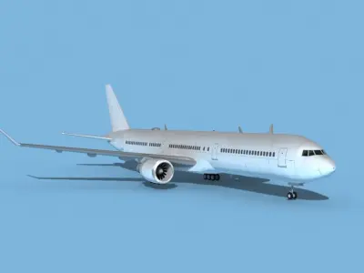 Boeing 767-400 Unmarked 1 3D model