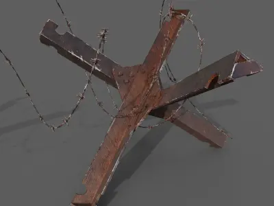 Military barricades anti tank 3D model