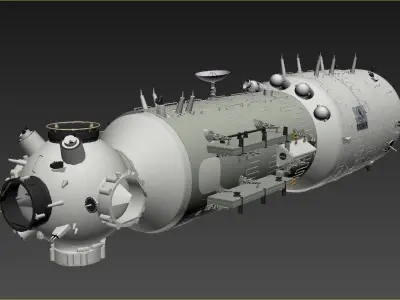 TianHeHao Space Station 3D model