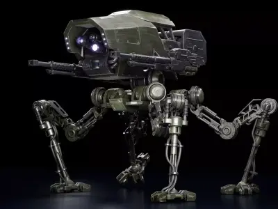 Robot Spider Low-poly 3D model