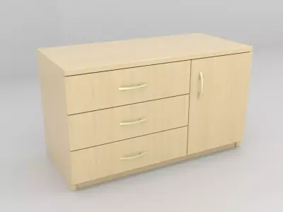 Chest of drawers Free low-poly 3D model