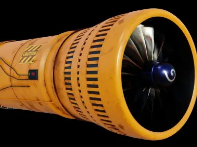 Turbine 3D model light saber from star wars force awakens Low-poly 3D model