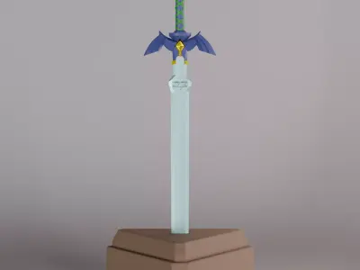 The Master Sword in its pedestal Low-poly 3D model