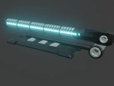 holographer futuristic weapon with lights Low-poly 3D model