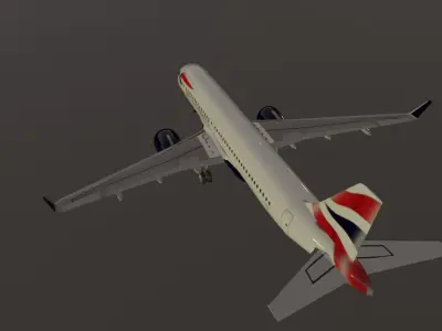 British Airways Airbus a320neo low poly 3D Model Low-poly 3D model