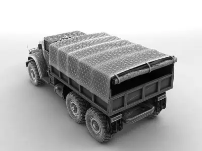 Military Offroad Truck Kraz 255b 3D model