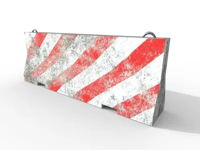 Barier barricade Low-poly 3D model