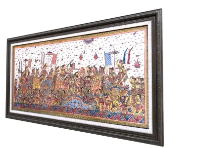 Balinese picture green frame war slaughter Low-poly 3D model