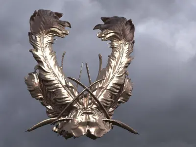 Baroque Hera Feathers  3D model