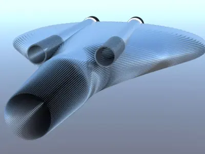 Spaceship Airplane Concept 3D 3D model