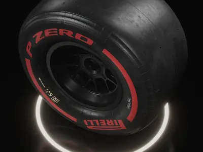 F1 Pirelli Slick SOFT Tire Real World Details 3D model
