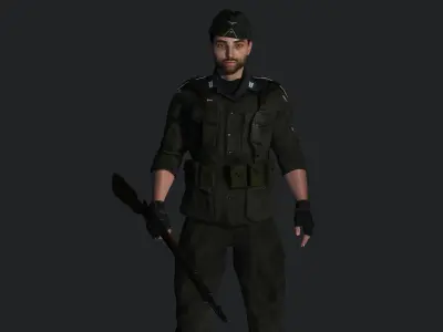 AAA 3D REALISTIC MALE CHARACTER - MILITARY ARMY OUTFIT Low-poly 3D model