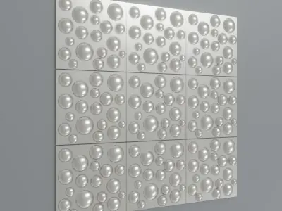 3d wallpanels wall panel with bubbles Free low-poly 3D model