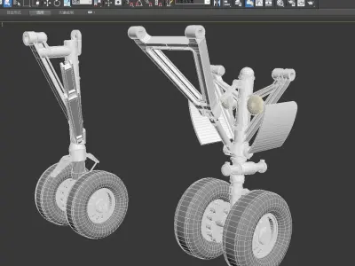 landing gears detailed 3D model
