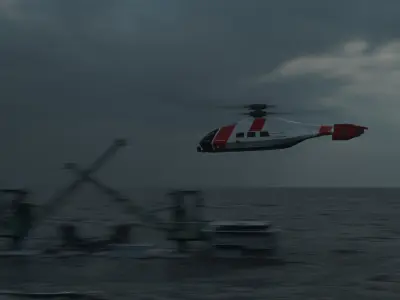 Futuristic Coast Guard Helicopter Concept 3D model