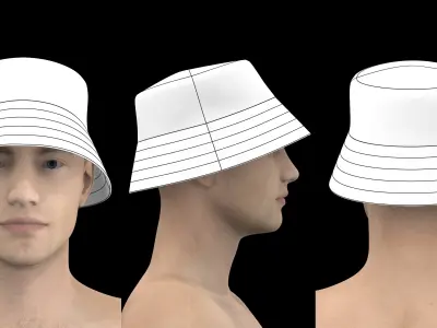 BASIC BUCKET HAT genesis 8 highpoly Free 3D model