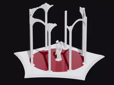 Blood Temple Free low-poly 3D model