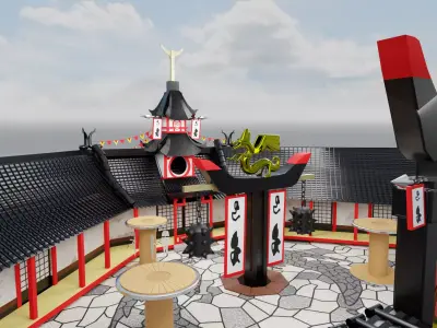 historic Japanese training Center 3D model