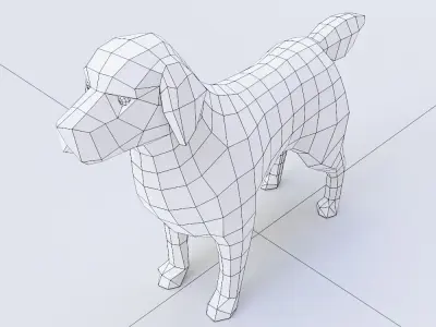 Dog 3d model labrador retriever Low-poly 3D model