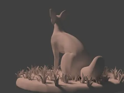 Fox in the Field Free 3D model