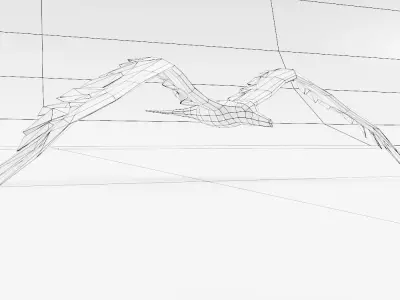 Seagull 3d model bird in flight Low-poly 3D model