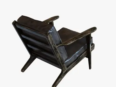 Four Hands Irondale Brooks Lounge Chair in Ebony Black Wash Weat 3D model