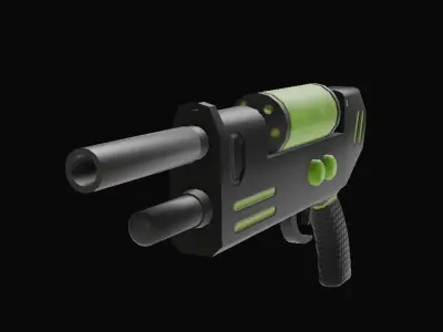 Stylized Sci-Fi Battle Poison Gun Free low-poly 3D model