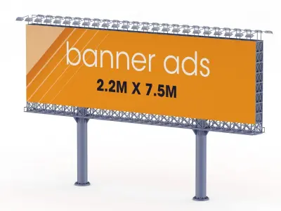 Billboard 3 banner ads 3D model
