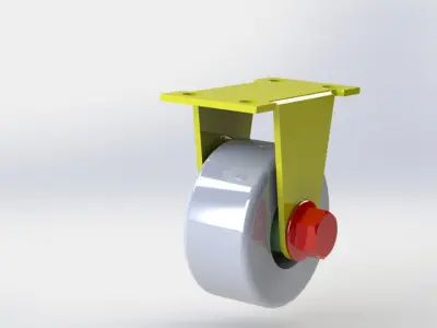 Fixed Caster Wheel Free 3D model