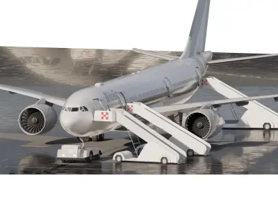 AIRBUS A330-202 Alitalia with interior 3D model