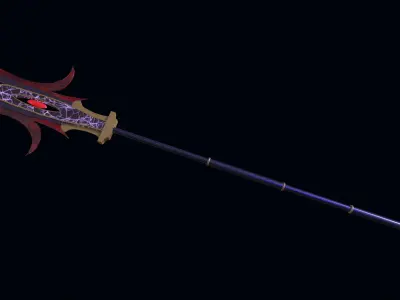 Magic Halberd Low-poly 3D model