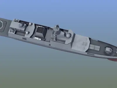 Frigate Gorshkov Low-poly 3D model