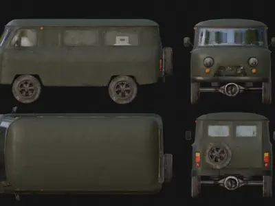 Soviet Van Low-poly 3D model