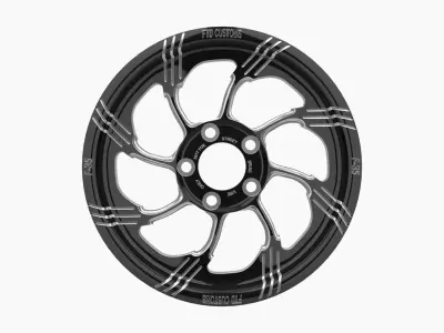 FTD Customs F35 BC drag racing wheel Low-poly 3D model