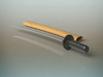Sword samurai Low-poly 3D model