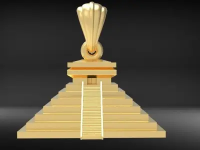 Maya Pyramid Ancient Temple Charm Pendant Necklace Jewelry 3D print model