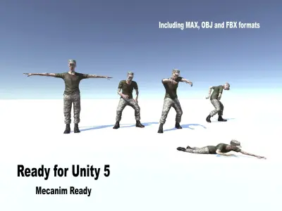 Military Zombie Low-poly 3D model purchase