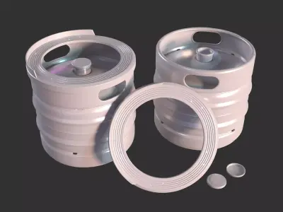 Small Beer Keg 3d Model -- High Poly 3D model Free 3D model