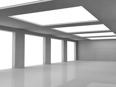 Empty Modern Warehouse 3D model